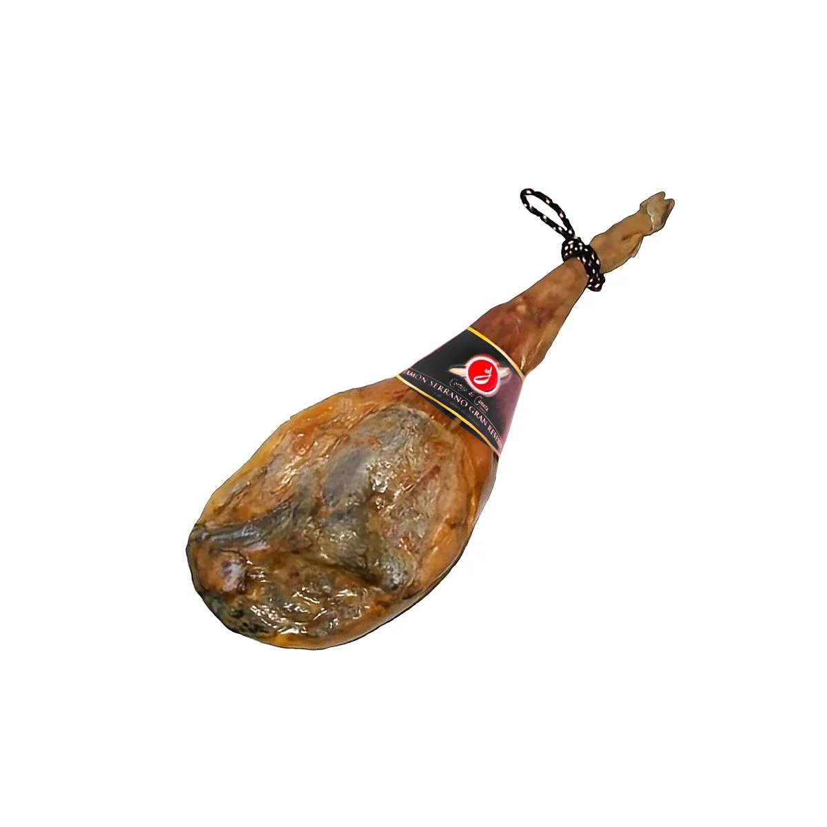 Cortijo de Canata Serrano Ham, Aged 15 Months, Whole Bone-In 15–17 lb Cortijo de Canata Serrano ham aged 15 months, whole and bone-in, with its black brand label
