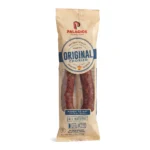Palacios Sweet Chorizo (Not Spicy), 7.5 oz Palacios Original Chorizo horseshoe sausage in its kraft paper package, sweet and not spicy
