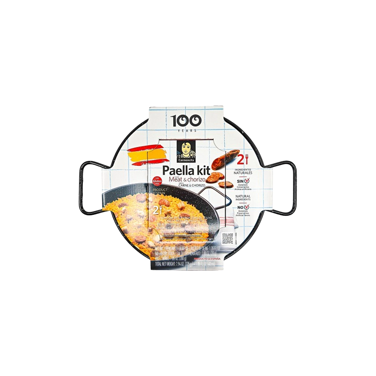 Carmencita Meat & Chorizo Paella Kit for 2 with Paella Pan Carmencita Meat & Chorizo paella kit for 2 with paella pan, 100 years edition